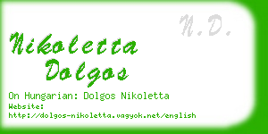 nikoletta dolgos business card